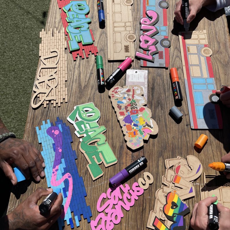 a group of people looking at a birthday party